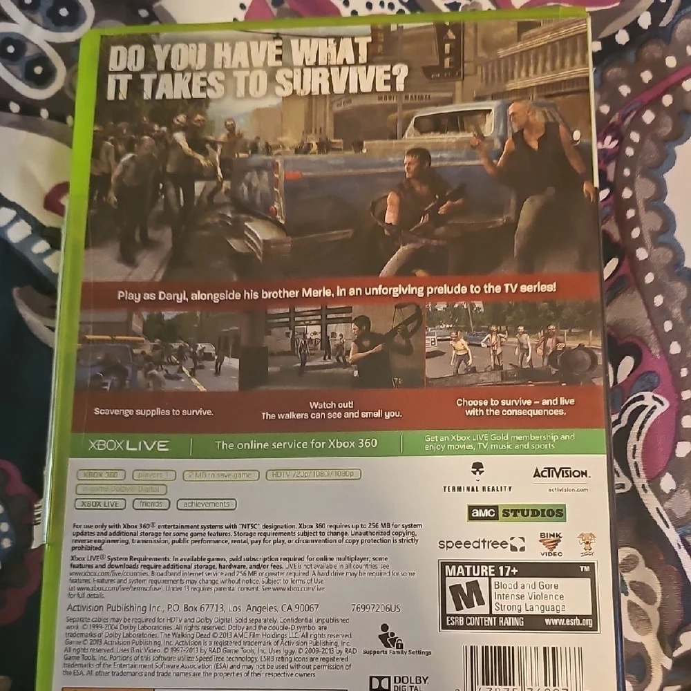 The Walking Dead: Survival Instinct for Xbox 360 - Green Case